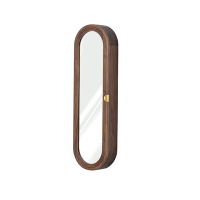 51.18"H Minimalist Full-Length Mirror with Storage Cabinet, Wall-Mounted Vanity & Wardrobe Mirror for Small Bedrooms & Entryways
