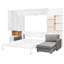 Lit escamotable escamotable moderne Junoa avec grand canapé, tablettes et armoires de rangement, double éclairage-126554000