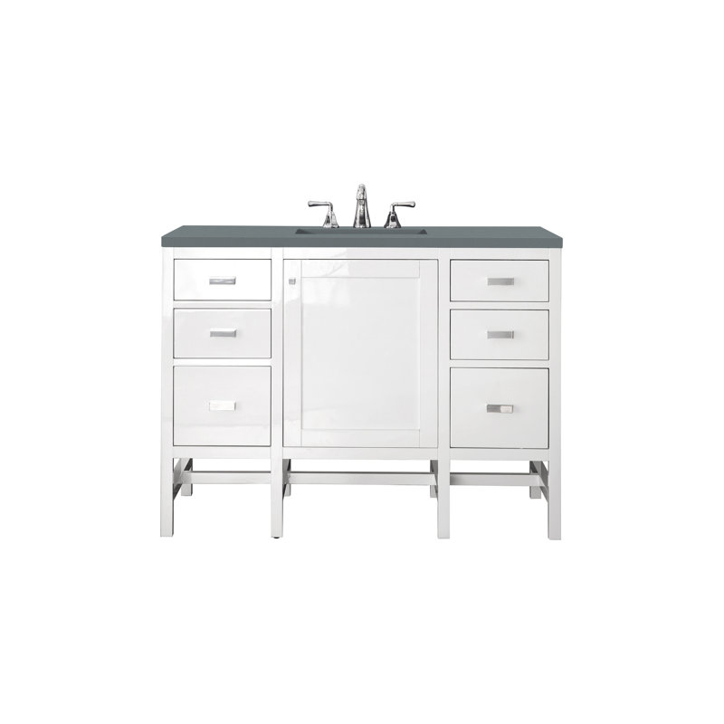 Addison 48'' W Single Vanity, Glossy White, Cala Blue, 8" Widespread