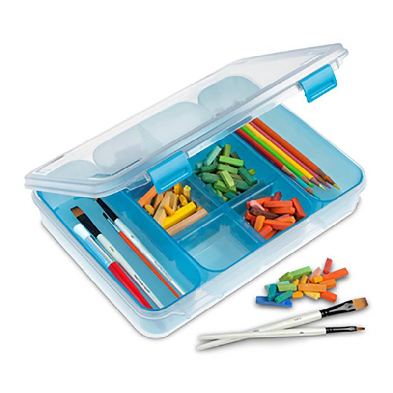 Sterilite Divided Case Stackable Plastic Small Storage Lidded Container, 12 Pack