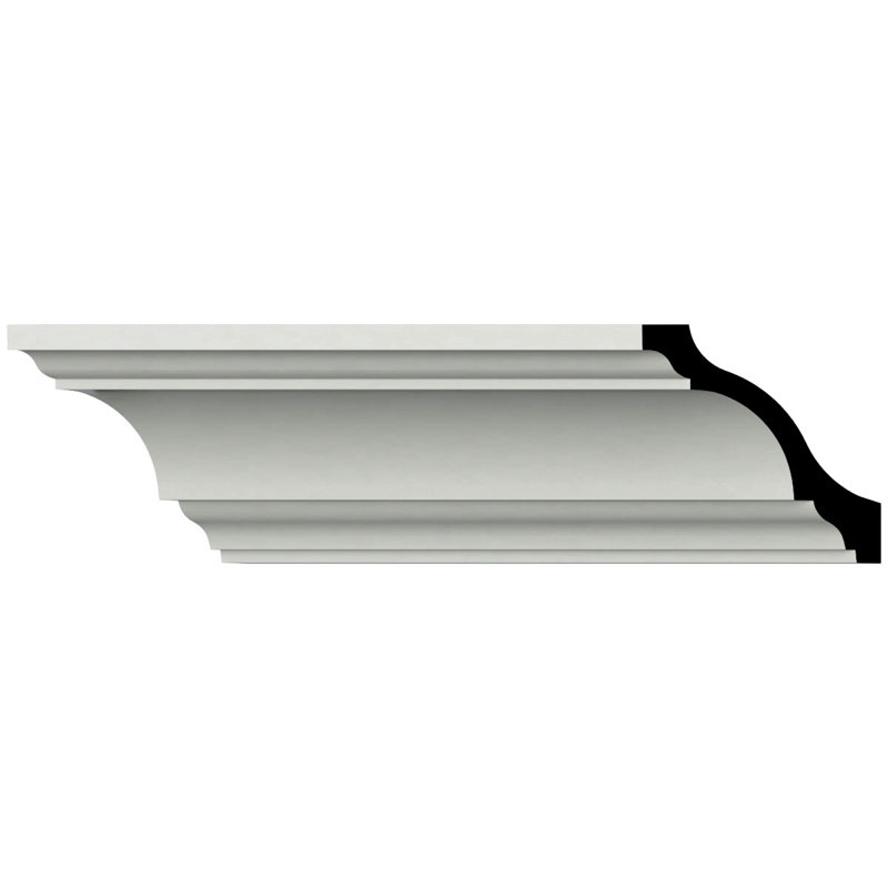 Endurathane Austin Crown Moulding, 4"H x 4"P x 6 5/8"F x 96"L, Factory Primed, 4" H x 96" W x 4" D