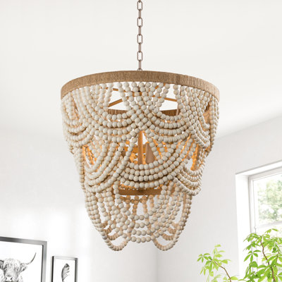 Lustre empire unique à 4 lumières avec accents perlés Amari