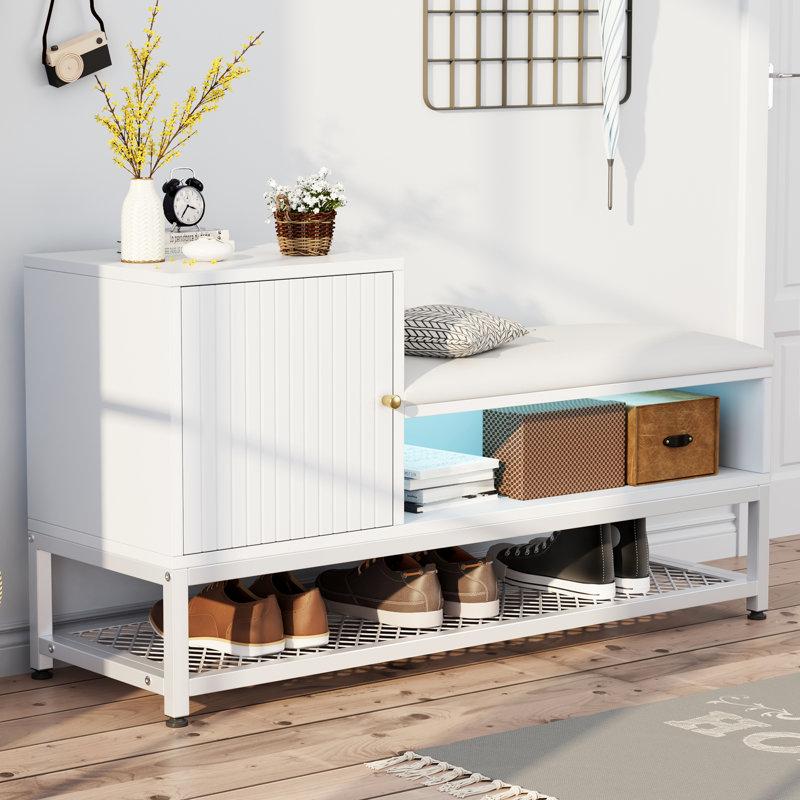 Darshi Faux Leather Upholstered Storage Bench