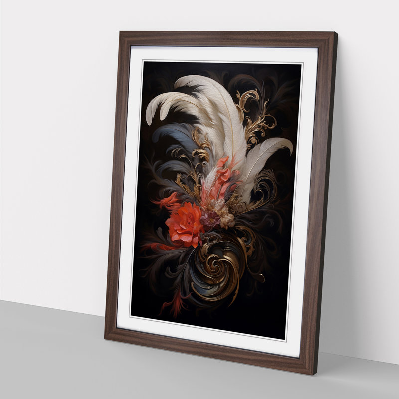 Feather Baroque Art - Framed Print