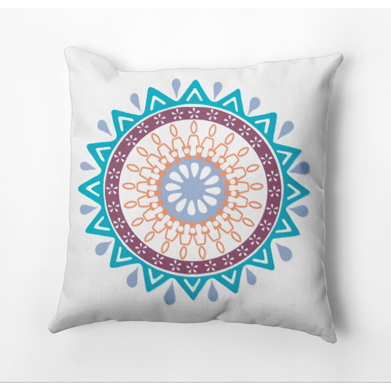 Housse et insert de coussin carré Happy Hippy, 18 po x 18 po, Turquoise