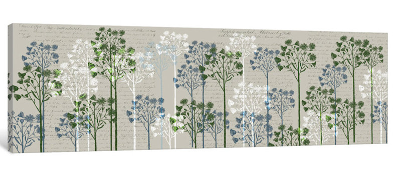 « floral trees ii », reproduction d’impression sur toile, H 20 po x l 60 po x P 1,5 po, Toile tendue