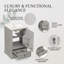 Meuble-lavabo compact compact autoportant en bois massif avec plateau en céramique blanche-133469351
