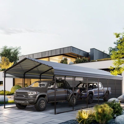 12 X 30 Ft Heavy Duty Carport With Galvanized Steel Roof