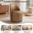 Upholstered Modern Brown Faux Leather Barrel Swivel Side Dining Chair (Set of 2)-197871048
