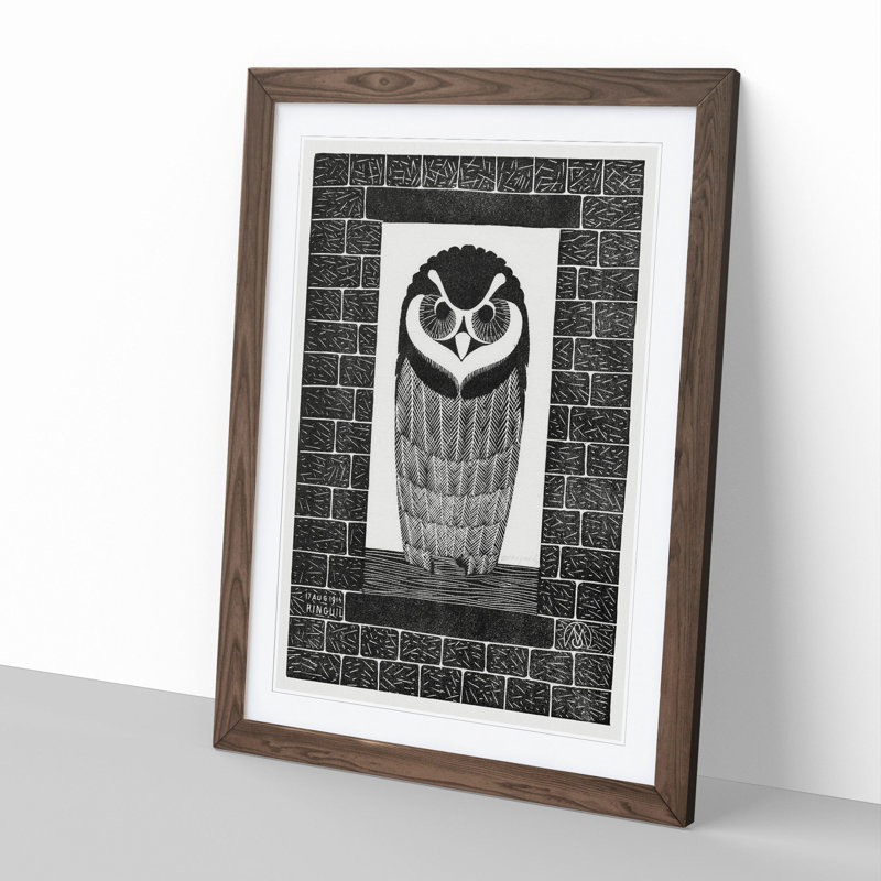 Owl by Samuel De Mesquita - Framed Print, Walnut Framed, 36cm H x 27cm W x 2cm D