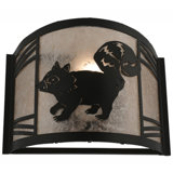 Raccoon On The Loose 1 - Light Flush Mounted Sconce
