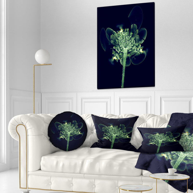 Coussin imprimé floral vert