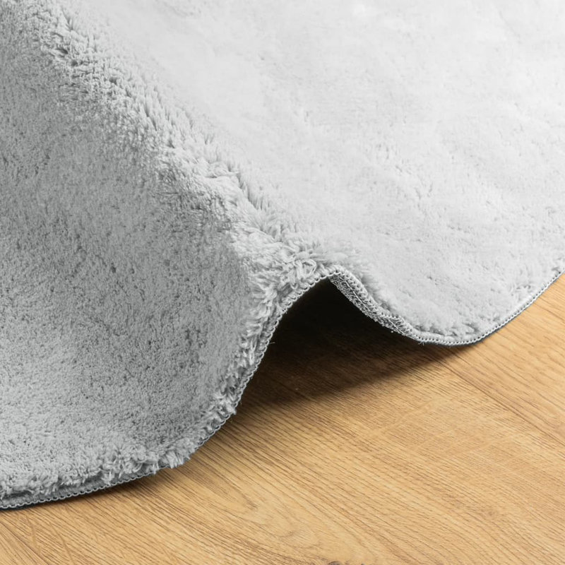 Rug "HUARTE" Short Pile Soft and Washable Grey, Round 160cm
