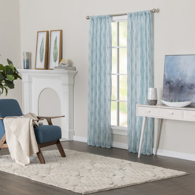 Hoorya 100% Polyester Light-Filtering Printed Vine Curtain Panel With Rod Pocket Top