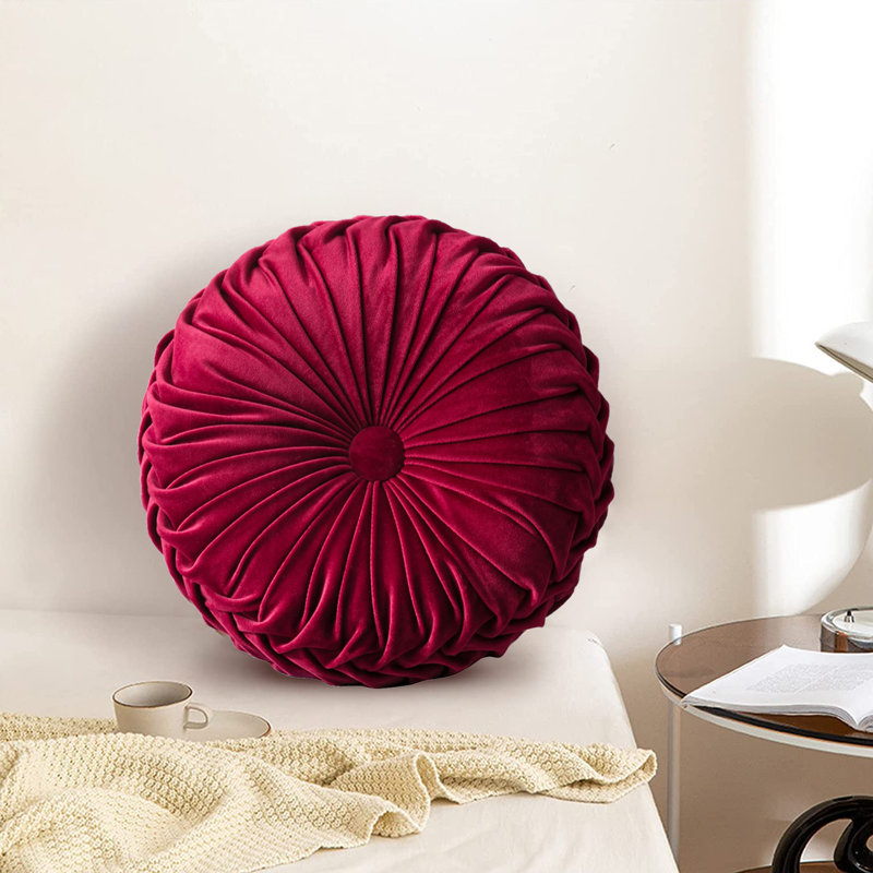 Reversible Throw Pillow, Dark Red
