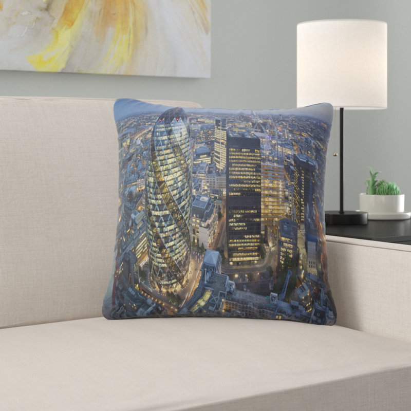 Coussin London Skyline at Sunset, 16 po x 1 po