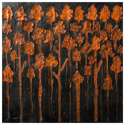Textured Orange Trees Double Sided Throw Pillows