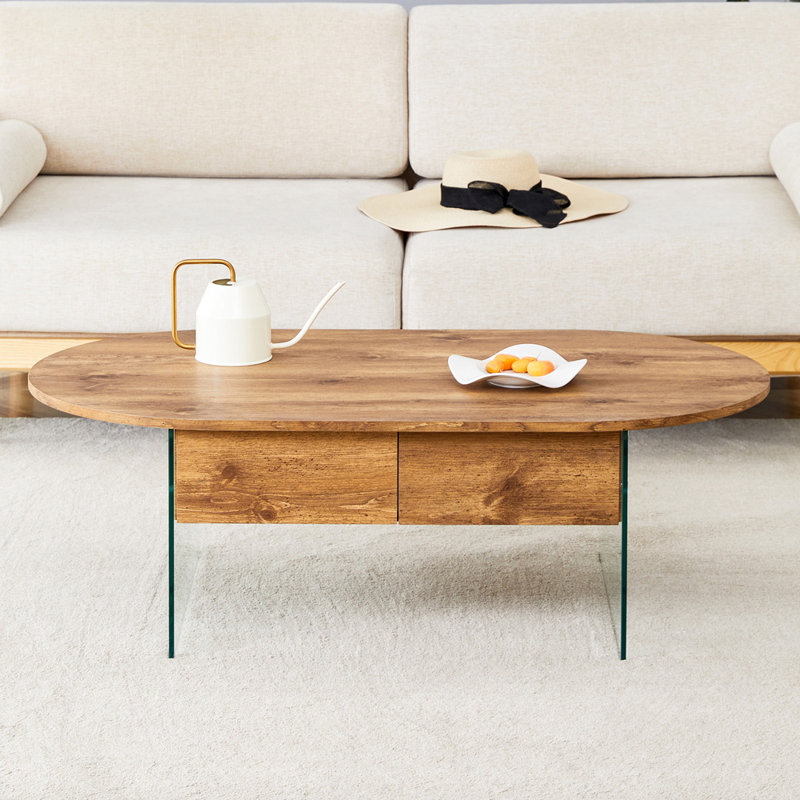 Coffee Table With Double Drawers (Wood)