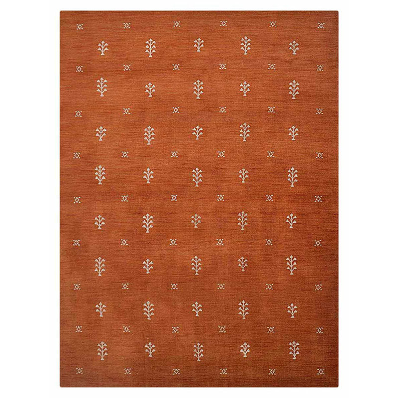 Paisleigh Hand Knotted Loom Wool Eco-Friendly Area Rugs - Rectangle, Orange White Color, Contemporary Modern Design, High Pile Thick Handmade Anti Skid Area Rugs for Living Room, Bed Room
