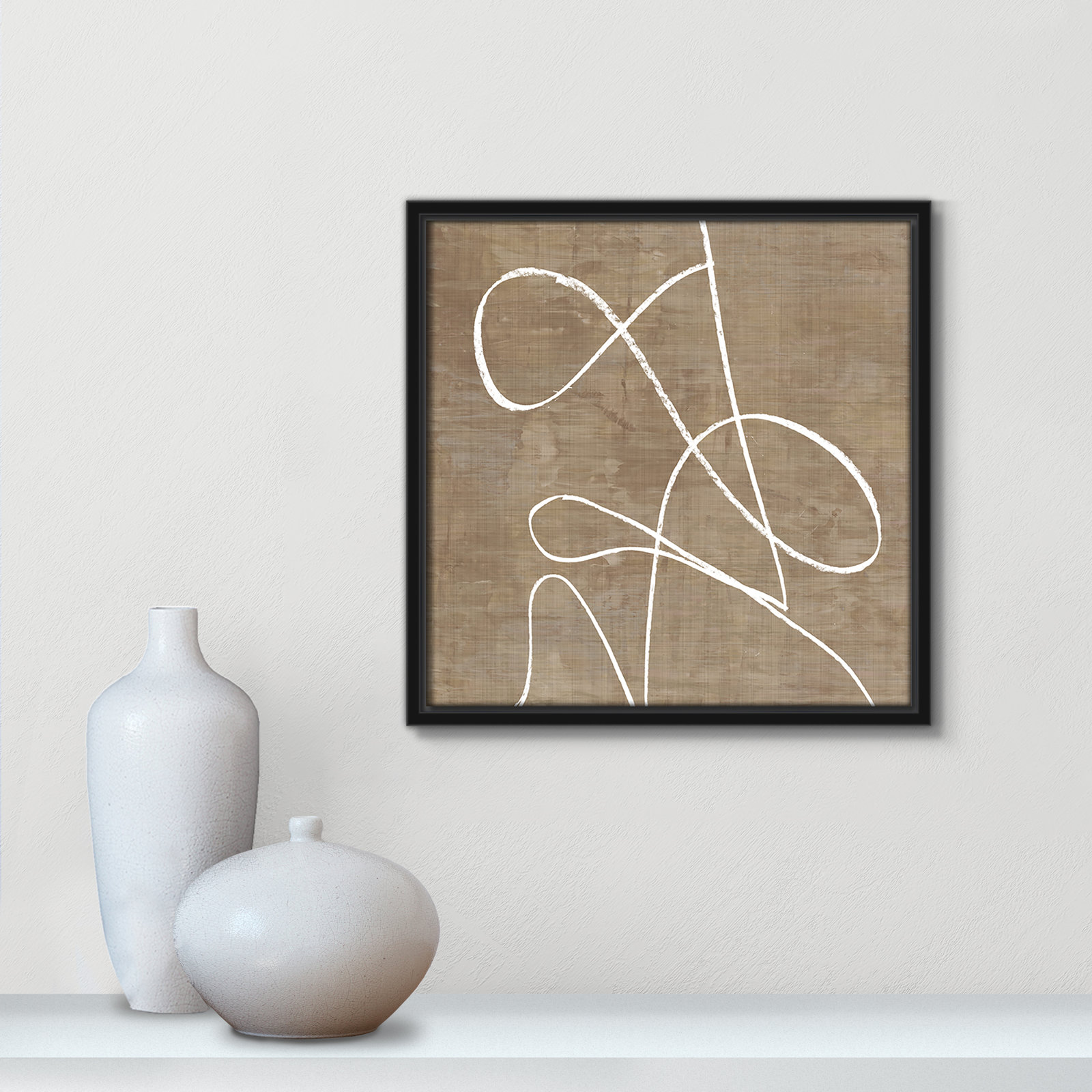 Catana "Swooping Lines" Print, 13.5" H x 13.5" W, Black