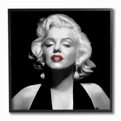 «Marilyn Red Lips Illustration» par Grace Popp - impression sur toile