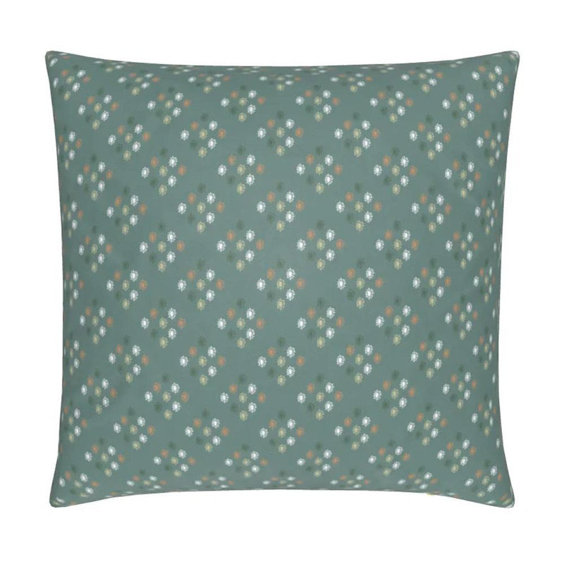 British Brooch Small Repeat Luxury Throw Pillow, Teal Green, Square 22"