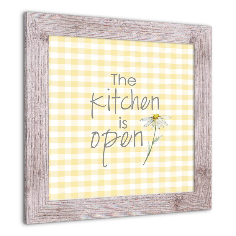 «Kitchen Is Open», reproduction encadrée, H 16 po x l 16 po x P 0,75 po
