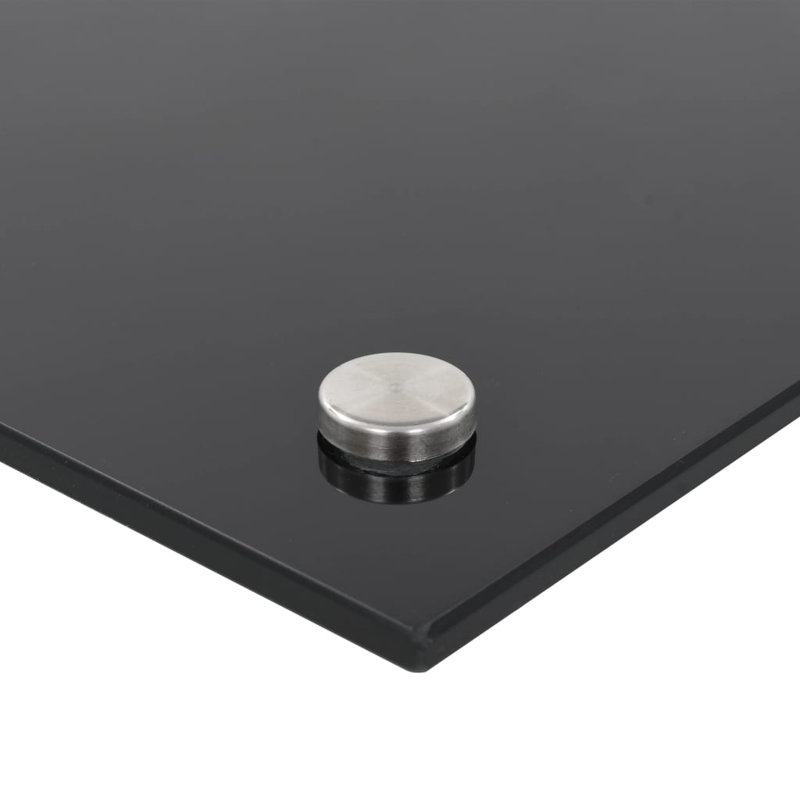 Hoy 50cm W x 70cm L Glass Peel and Stick Field Tile, Black