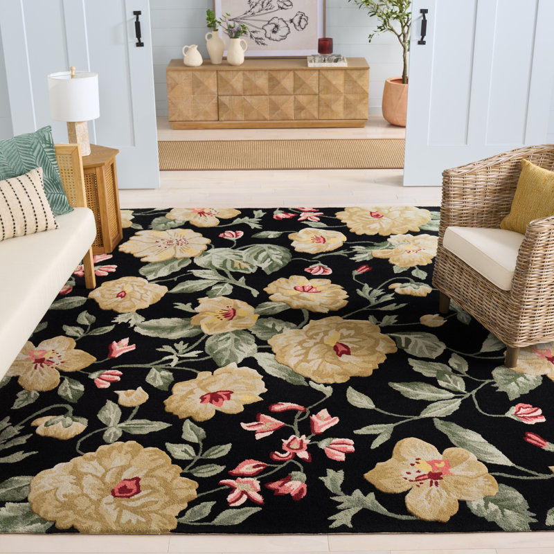 Tapis floral en laine touffeté à la main Jardin 275, Tapis de couloir 2 pi 3 po x 8 pi