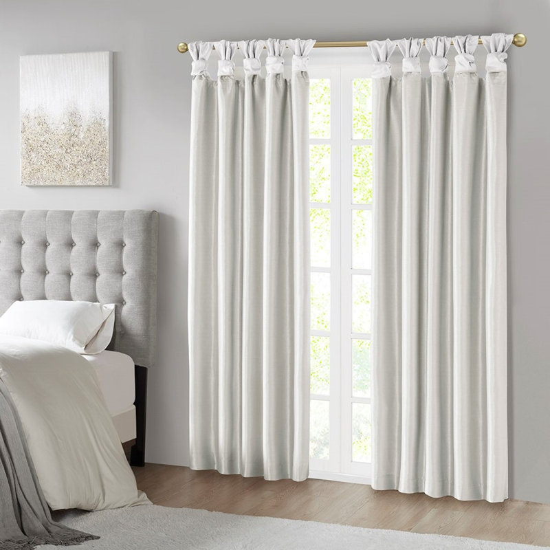 Twist Tab Total Blackout Window Curtain Panel 50X95" Blackout, White