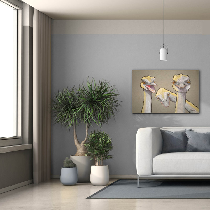 Toile épique Graffiti «Ostrich Oglage» par Bebe Keith, 40 po x 26 po