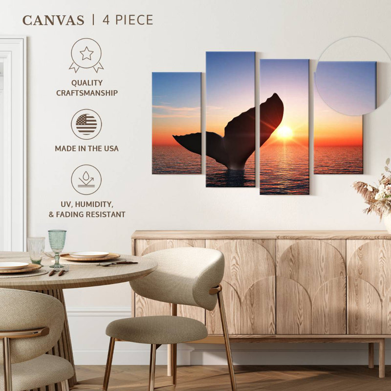 Brampt Whale Tail At Sunset, 22" H x 36" W