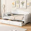 Lit de jour simple en bois blanc, 2 tiroirs pour l'organisation de la chambre à coucher, fabrication en pin, pas de sommier tapissier, idéal pour tout intérieur, conception de chalet traditionnelle, espace de rangement supplémentaire pour la structure, haute qualité