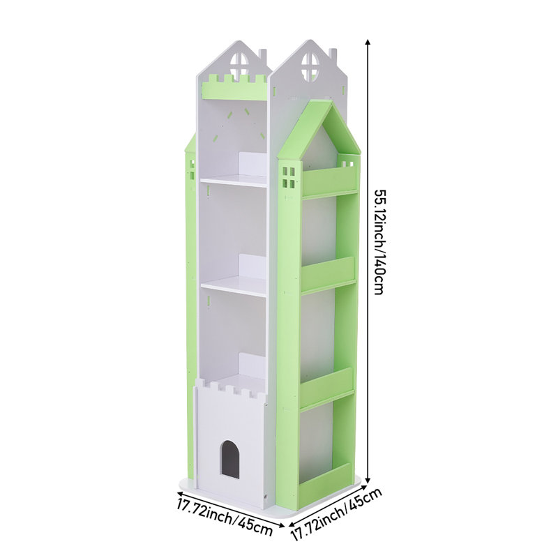 140cm H X 1cm W PVC Wood Plastic Board + Co-extruded Board + ABS No Subject Kids Bookcase