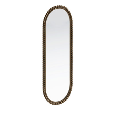 Iron Art Oval Mirror With Antique Character, Gold - For Living Room, Bedroom, And Entrance Vintage Appeal, Beautifying Spaces Of