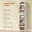 76" Tall Narrow Arched Bookcase, 7-Teir Mid-Century Modern Bookshelf For Living Room, Home Office, Antique White-88070565