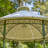 11.25ft. Tall Round Iron Gazebo with Four Side Walls & Flowers Baskets Seville-98406636-98406637