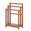 Porte-serviettes sur pied pour salle de bain, échelle à couvertures à 3 niveaux en HIPS, étagère de séchage au sol avec rangement inférieur, barre porte-serviettes de 91 cm de haut pour spa, piscine, chambre, teck-136978251