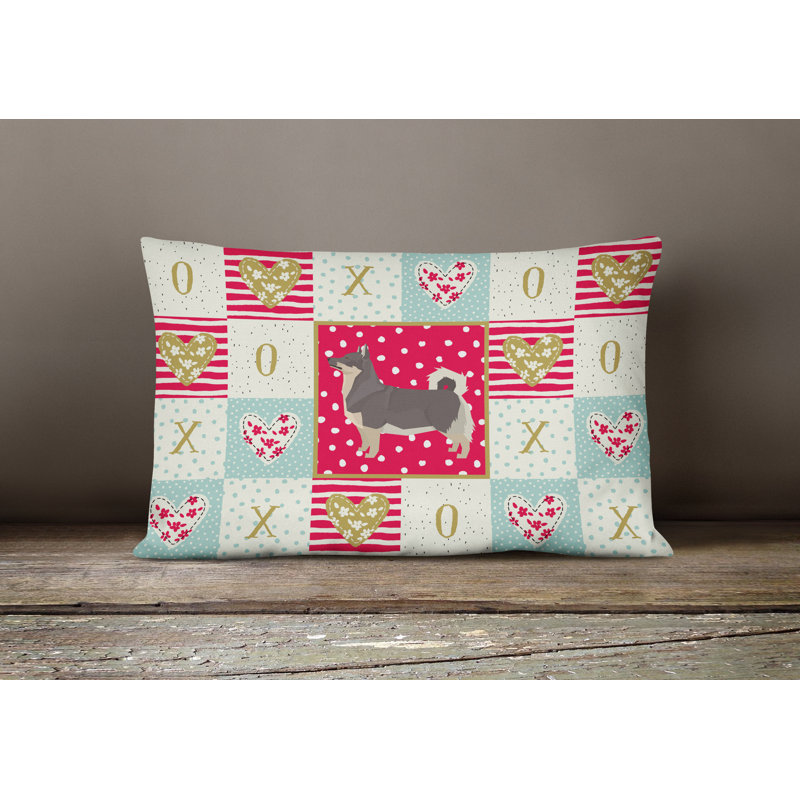  Coussin rectangulaire d'extérieur suédois avec rembourrage Vallhund Love