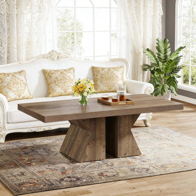 Table basse rectangulaire en bois
