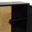 Ewalt Bronze Wood Relief Ripple Design 1 Shelf and 2 Door Cabinet with Crescent Moon Handles