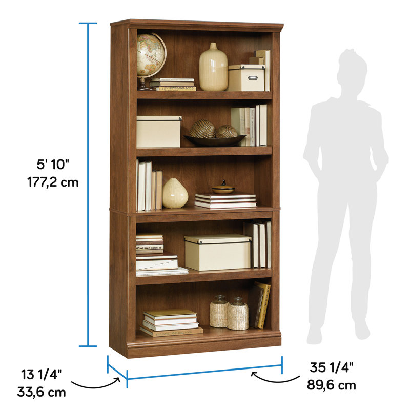 Bibliothèque standard Alexsia, Chêne huilé, 35-1/4 po L x 13-1/4 po P x 69-3/4 po H 
