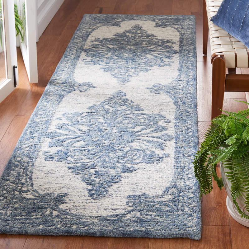 Abriam Hand Tufted Wool And Cotton With Latex Oriental Rug, Runner 2'3" x 8'