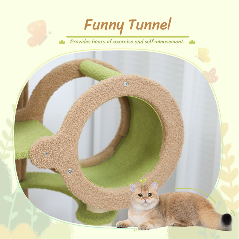 65.75'' H Elidi Cute Cat Tree, Cat Tower