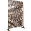 76" H48" W Metal Privacy Screen In Brown. For Patio, Deck, Balcony Privacy. Outdoor And Indoor Use. Rust-. Versatile Positioning Alternatives. Simple Installation Placement. Install-125216585