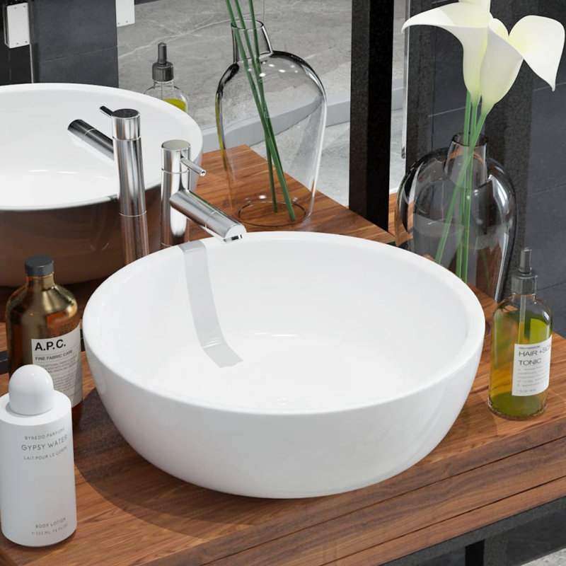 Belfry Bathroom Riverside 420mm W White Ceramic Circular Sink
