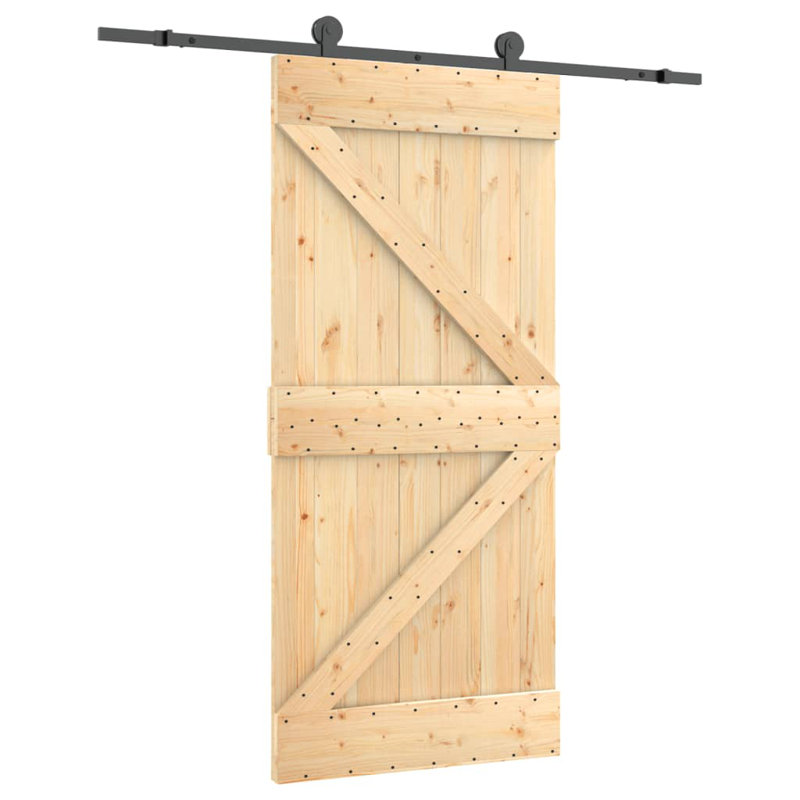 Porte coulissante avec quincaillerie Vidaxl, 37,4 po x 82,7 po 