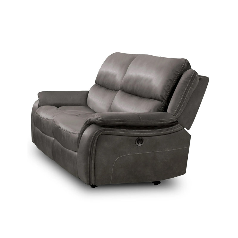 Causeuse transitionnelle l 68,4 po, gris foncé, Gris foncé