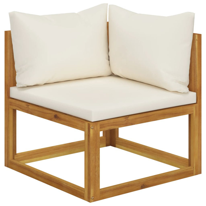 6 Piece Patio Lounge Set with Cushions, Cream
