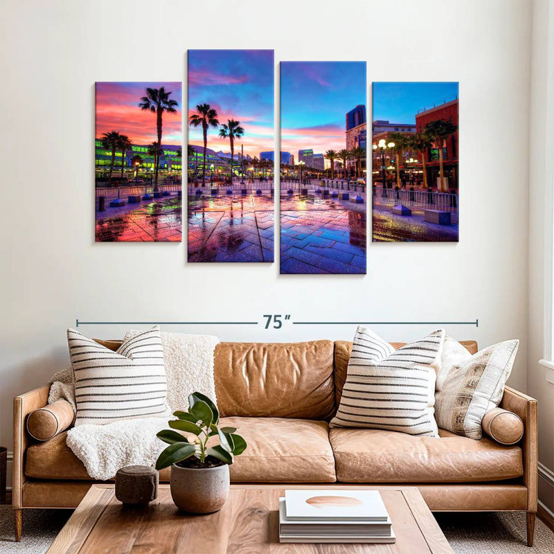 Couleurs de coucher de soleil Sireci San Diego, H 42 po x l 68 po